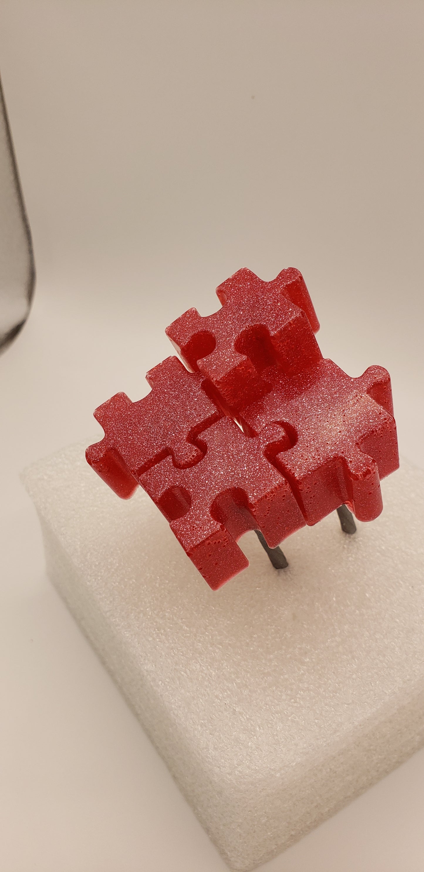 Puzzle pieces target pins. They actually fit together - so fun!
