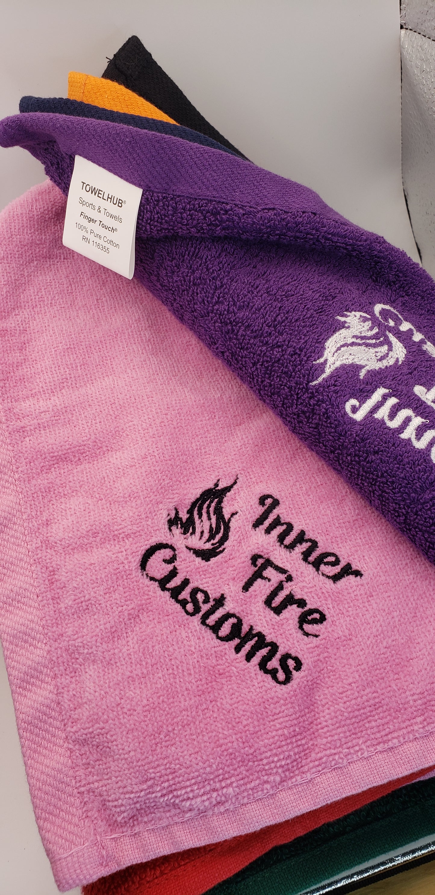 Finger towel - custom embroidered