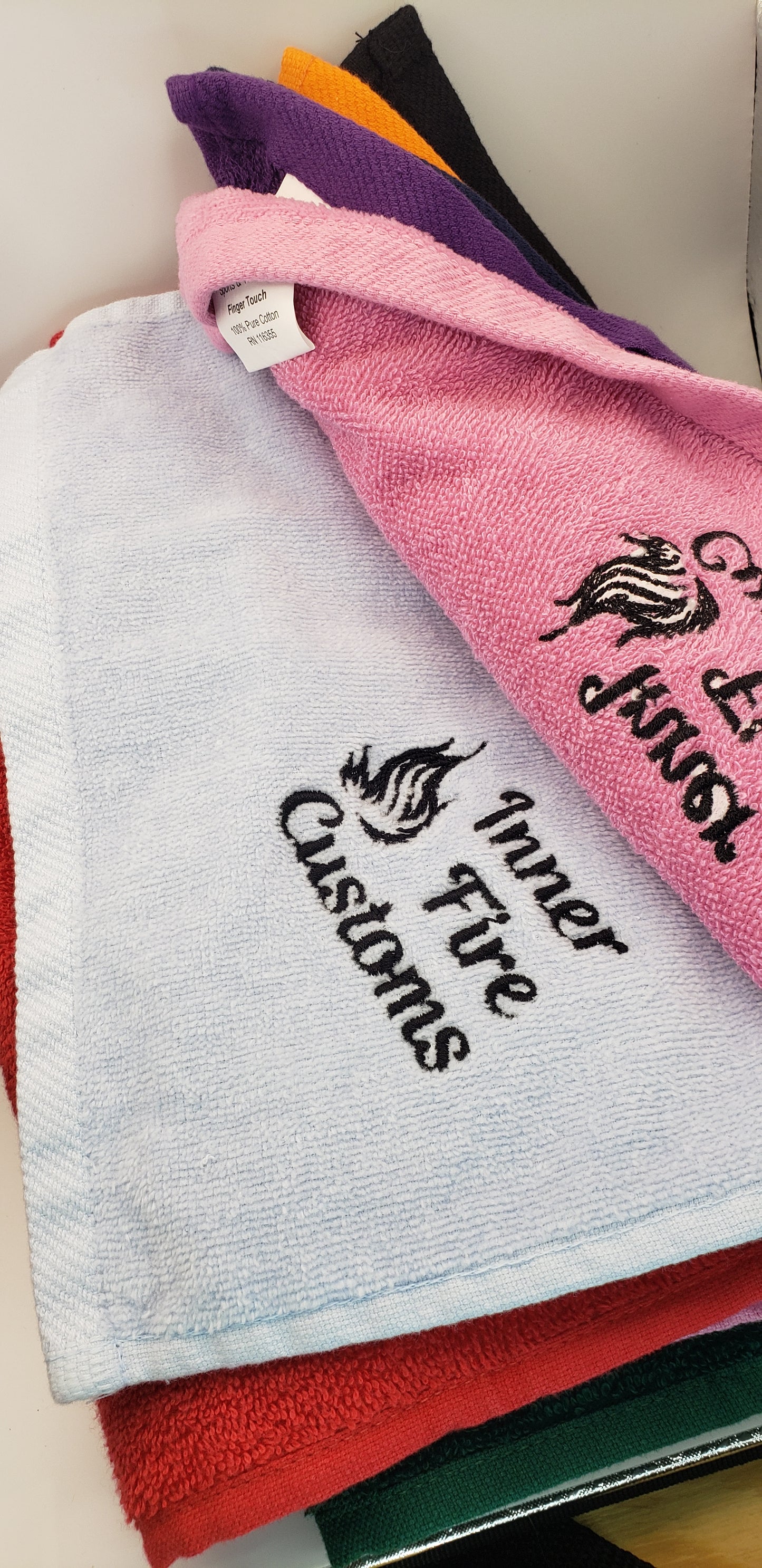 Finger towel - custom embroidered