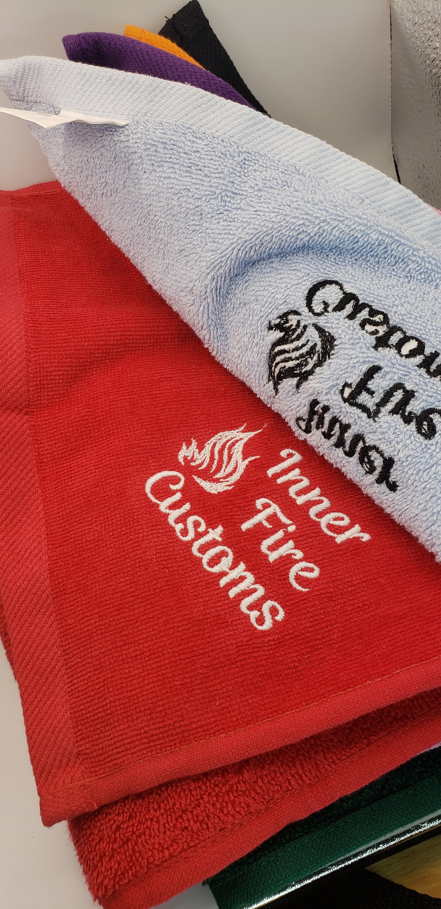 Finger towel - custom embroidered